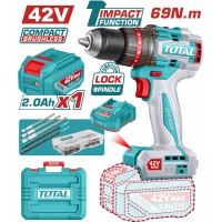 TOTAL ΕΠΑΓΓ. ΔΡΑΠ/ΒΙΔΟ ΚΡΟΥΣΤΙΚΟ ΜΠΑΤ. Li-ion 42V / 2Ah / 69Nm / 1 ΜΠΑΤ BL Motor (TIDLI426981E)