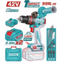 TOTAL ΕΠΑΓΓ. ΔΡΑΠ/ΒΙΔΟ ΚΡΟΥΣΤΙΚΟ ΜΠΑΤ. Li-ion 42V / 2Ah / 99Nm / 2 ΜΠΑΤ BL Motor (TIDLI429982E)