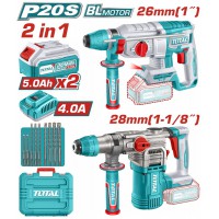 TOTAL ΕΠΑΓΓ. ΣΕΤ ΠΝΕΥΜΑΤΙΚΑ ΠΙΣΤΟΛΕΤΑ 2τεμ ΜΠΑΤ. Li-ion 20V / 5Ah / 2 ΜΠΑΤ. BL Motor (TOSLI250462E)