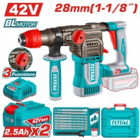 TOTAL ΕΠΑΓΓ ΣΕΤ ΠΝΕΥΜΑΤΙΚΟ ΠΙΣΤΟΛΕΤΟ ΜΠΑΤ. Li-ion 42V / 28mm/ 2.5Ah / 2 ΜΠΑΤ BL Motor (TRHLI422882E)