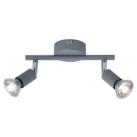 ΣΠΟΤ ΚΙΝΗΤΟ 2ΦΩΤΟ ΜΕΤΑΛΛΙΚΟ Max 7W 2XGU10 220X80X125mm ΓΚΡΙ ARTE ILLUMINA VORRAS