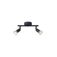 ΣΠΟΤ ΚΙΝΗΤΟ 2ΦΩΤΟ ΜΕΤΑΛΛΙΚΟ Max 7W 2XGU10 220X80X125mm ΜΑΥΡΟ ARTE ILLUMINA VORRAS