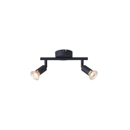 ΣΠΟΤ ΚΙΝΗΤΟ 2ΦΩΤΟ ΜΕΤΑΛΛΙΚΟ Max 7W 2XGU10 220X80X125mm ΜΑΥΡΟ ARTE ILLUMINA VORRAS