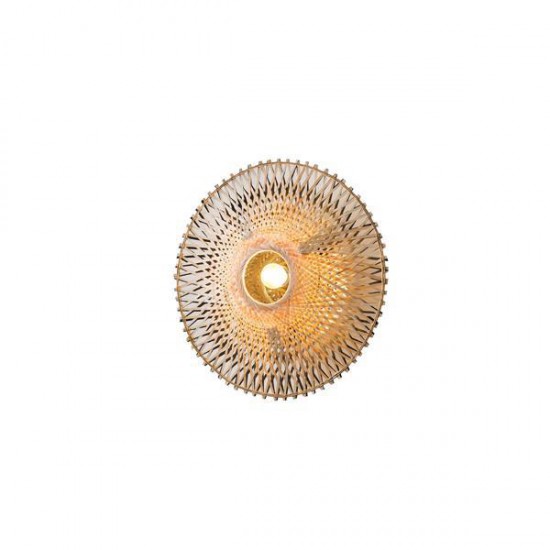 ΑΠΛΙΚΑ ΤΟΙΧΟΥ ΒΑΜΒΟΟ 1XE27 Max15w 400X140mm ΚΑΦΕ-ΜΑΥΡΟ ARTE ILLUMINA VENTO