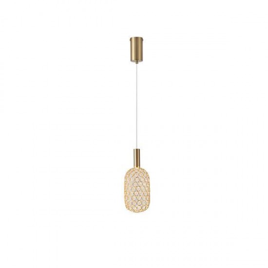 ΦΩΤΙΣΤΙΚΟ ΜΕΤΑΛΛΟ ΜΟΝΟΦΩΤΟ LED 6,3W 3000K 648Lm Φ200X1580mm ΧΡΥΣΟ ARTE ILLUMINA PERFORATO