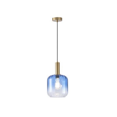 ΦΩΤΙΣΤΙΚΟ ΚΡΕΜΑΣΤΟ ΑΝΑΓΛΥΦΟ ΓΥΑΛΙ 1XΕ27 15W 200X210mmX160cm ΜΠΛΕ ARTE ILLUMINA OMBRE