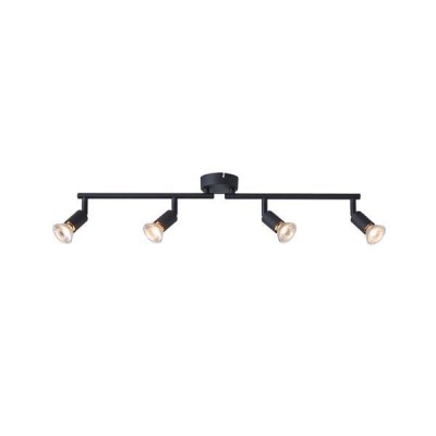ΣΠΟΤ ΚΙΝΗΤΟ 4ΦΩΤΟ  ΜΕΤΑΛΛΙΚΟ Max 7W 4XGU10 600X80X130mm ΜΑΥΡΟ ARTE ILLUMINA VORRAS