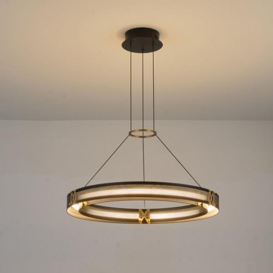 ΦΩΤΙΣΤΙΚΟ ΚΡΕΜΑΣΤΟ ΑΛΟΥΜΙΝΙΟ LED 33W 3000K 3300Lm 620X1200mm ΜΑΥΡΟ-ΧΡΥΣΟ ARTE ILLUMINA LUIS
