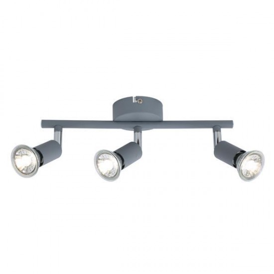 ΣΠΟΤ ΚΙΝΗΤΟ 3ΦΩΤΟ ΜΕΤΑΛΛΙΚΟ  ΓΚΡΙ 3XGU10 Max 7w 300X80X125mm ARTE ILLUMINA VORRAS