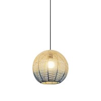 ΦΩΤΙΣΤΙΚΟ ΚΡΕΜΑΣΤΟ ΜΟΝΟΦΩΤΟ Ε27 D500 RATTAN ΛΕΥΚΟ ΓΑΛΑΖΙΟ ARTE ILLUMINA KAI