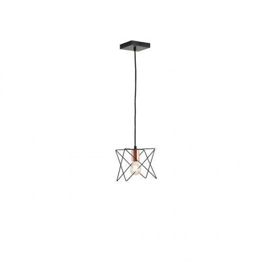 ΦΩΤΙΣΤΙΚΟ ΚΡΕΜΑΣΤΟ ΜΕΤΑΛΛΟ 1XE27  MAX 40W 175X175X1240mm  ΜΑΥΡΟ ARTE ILLUMINA BRAWCK