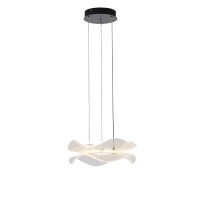 ΦΩΤΙΣΤΙΚΟ ΚΡΕΜΑΣΤΟ ΑΚΡΥΛΙΚΟ ΣΤΡΟΓΓΥΛΟ LED 34W  Ø 340mm 3000K 3024Lm ΜΑΥΡΟ ARTE ILLUMINA FIRENZE