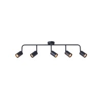 ΣΠΟΤ ΜΕΤΑΛΛΙΚΟ 5ΦΩΤΟ 5XGU10 Max 7W  800X90X230mm ΜΑΥΡΟ ARTE ILLUMINA OLYMP