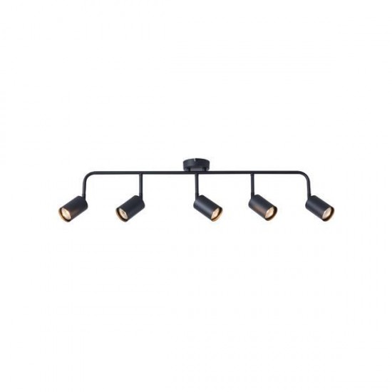 ΣΠΟΤ ΜΕΤΑΛΛΙΚΟ 5ΦΩΤΟ 5XGU10 Max 7W  800X90X230mm ΜΑΥΡΟ ARTE ILLUMINA OLYMP