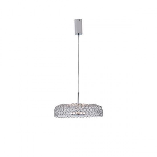 ΦΩΤΙΣΤΙΚΟ ΚΡΕΜΑΣΤΟ ΜΕΤΑΛΛΟ ΜΟΝΟΦΩΤΟ LED 10W 3000K 1080Lm Φ350x1390mm ΑΣΗΜΙ ARTE ILLUMINA PERFORATO