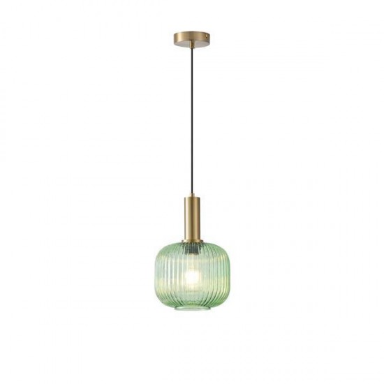 ΦΩΤΙΣΤΙΚΟ ΚΡΕΜΑΣΤΟ ΑΝΑΓΛΥΦΟ ΓΥΑΛΙ 1XΕ27 MAX 15W 200X180X1200mm ΠΡΑΣΙΝΟ ARTE ILLUMINA TOPAZ