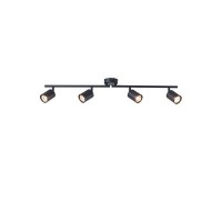 ΣΠΟΤ ΜΕΤΑΛΛΙΚΟ 4ΦΩΤΟ 4XGU10  Max 7W 790X80X165mm ΜΑΥΡΟ ARTE ILLUMINA OLYMP
