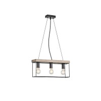 ΦΩΤΙΣΤΙΚΟ ΚΡΕΜΑΣΤΟ ΞΥΛO-ΜΕΤΑΛΛO 3ΦΩΤΟ 3XΕ27 MAX 15W 480x125x1230mm ΜΑΥΡΟ-ΚΑΦΕ ARTE ILLUMINA MULTIPLA