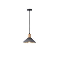 ΦΩΤΙΣΤΙΚΟ ΚΡΕΜΑΣΤΟ RUBBER WOOD&ΤΣΙΜΕΝΤΟ 1XE27 MAX 15W 250X250X180mm ΜΑΥΡΟ ARTE ILLUMINA GESSO