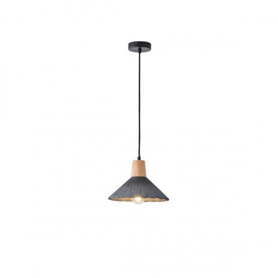 ΦΩΤΙΣΤΙΚΟ ΚΡΕΜΑΣΤΟ RUBBER WOOD&ΤΣΙΜΕΝΤΟ 1XE27 MAX 15W 250X250X180mm ΜΑΥΡΟ ARTE ILLUMINA GESSO