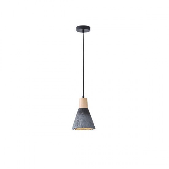 ΦΩΤΙΣΤΙΚΟ ΚΡΕΜΑΣΤΟ RUBBER WOOD&ΤΣΙΜΕΝΤΟ 1XE27 MAX 15W 160X160X220mm ΜΑΥΡΟ ARTE ILLUMINA GESSO