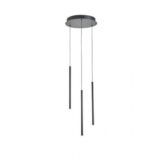 ΦΩΤΙΣΤΙΚΟ ΚΡΕΜΑΣΤΟ ΑΛΟΥΜΙΝΙΟ LED 6W 3000K 600Lm Φ300X1500mm ΜΑΥΡΟ ARTE ILLUMINA CASCADE