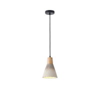 ΦΩΤΙΣΤΙΚΟ ΚΡΕΜΑΣΤΟ RUBBER WOOD&ΤΣΙΜΕΝΤΟ 1XE27 MAX 15W 160X160X220mm ΧΑΚΙ ARTE ILLUMINA GESSO
