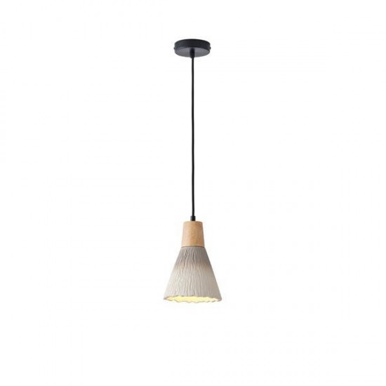 ΦΩΤΙΣΤΙΚΟ ΚΡΕΜΑΣΤΟ RUBBER WOOD&ΤΣΙΜΕΝΤΟ 1XE27 MAX 15W 160X160X220mm ΧΑΚΙ ARTE ILLUMINA GESSO
