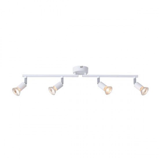 ΣΠΟΤ ΚΙΝΗΤΟ 4ΦΩΤΟ ΜΕΤΑΛΛΙΚΟ Max 7W 4XGU10 600X80X130mm ΛΕΥΚΟ ARTE ILLUMINA VORRAS