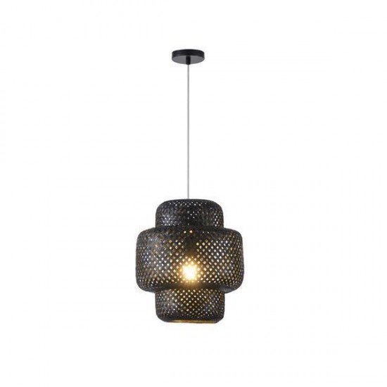 ΦΩΤΙΣΤΙΚΟ ΚΡΕΜΑΣΤΟ BAMBOO 1XE27 Max15w 310X310X1480mm ΜΑΥΡΟ ARTE ILLUMINA AVRA