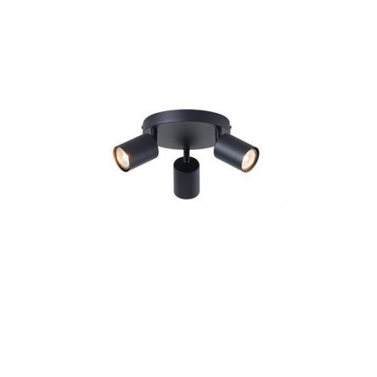 ΣΠΟΤ ΜΕΤΑΛΛΙΚΟ 3ΦΩΤΟ 3XGU10 Max 7W  Φ180X135mm  ΜΑΥΡΟ ARTE ILLUMINA OLYMP
