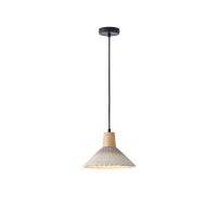 ΦΩΤΙΣΤΙΚΟ ΚΡΕΜΑΣΤΟ RUBBER WOOD&ΤΣΙΜΕΝΤΟ 1XE27 MAX 15W 250X250X180mm ΧΑΚΙ ARTE ILLUMINA GESSO
