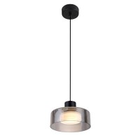 ΦΩΤΙΣΤΙΚΟ ΚΡΕΜΑΣΤΟ ΜΕΤΑΛΛΟ-ΓΥΑΛΙ LED 8W 624Lm 3000K 200X115mm ΜΑΥΡΟ-ΓΚΡΙ ARTE ILLUMINA NIMBUS