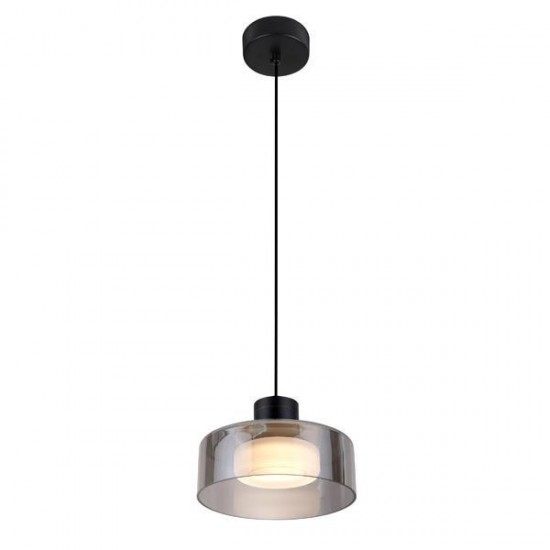 ΦΩΤΙΣΤΙΚΟ ΚΡΕΜΑΣΤΟ ΜΕΤΑΛΛΟ-ΓΥΑΛΙ LED 8W 624Lm 3000K 200X115mm ΜΑΥΡΟ-ΓΚΡΙ ARTE ILLUMINA NIMBUS