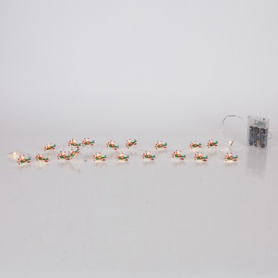 ΣΕΙΡΑ, 20 MINI LED, ΑΓΙΟΣ ΒΑΣΙΛΗΣ ΜΕ ΑΕΡΟΠΛΑΝΟ, ΜΠΑΤΑΡΙΑΣ 3xAA, ΧΡΟΝΟΔΙΑΚΟΠΤΗ, ΑΣΗΜΙ ΧΑΛΚΙΝΟ ΚΑΛΩΔΙΟ, ΘΕΡΜΟ ΛΕΥΚΟ LED ΑΝΑ 10cm, ΠΡΟΕΚΤΑΣΗ ΠΑΡΟΧΗΣ 30cm, IP20