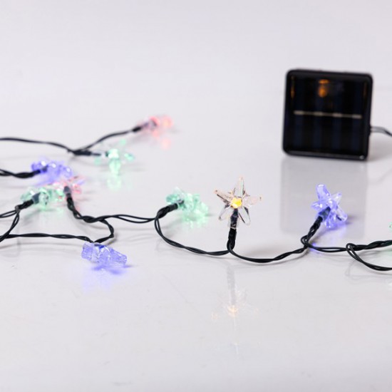 ΣΕΙΡΑ, 60 LED 5mm, ΠΛΑΣΤΙΚΑ ΑΣΤΕΡΙΑ, ΗΛΙΑΚΟ ΣΥΛΛΕΚΤΗ ΜΕ ΑΙΣΘΗΤΗΡΑ ΦΩΤΟΣ, 8 ΠΡΟΓΡΑΜΜΑΤΑ, ΠΡΑΣΙΝΟ PVC ΚΑΛΩΔΙΟ, ΧΡΩΜΑΤΙΣΤΟ LED ΑΝΑ 10cm, ΠΡΟΕΚΤΑΣΗ ΠΑΡΟΧΗΣ 60cm, IP20