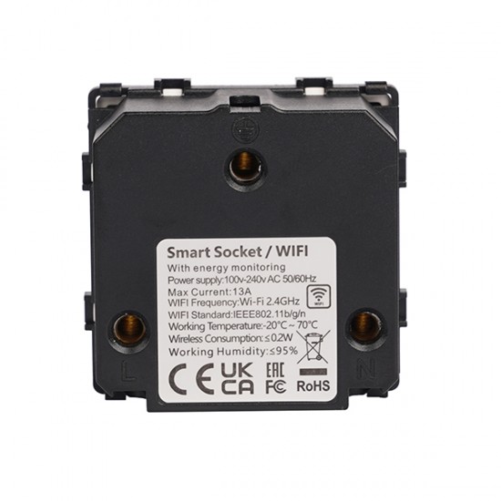 SMART WIFI ΠΡΙΖΑ ΑΓΓΛΙΚΟΥ ΤΥΠΟΥ 13Α ΑΣΠΡΟ ΧΡΩΜΑ ΜΕ ΕΝΔΕΙΞΗ ΛΕΙΤΟΥΡΓΙΑΣ ΜΠΟΥΤΟΝ ON/OFF ΚΑΙ ΜΕΤΡΗΤΗ ΡΕΥΜΑΤΟΣ