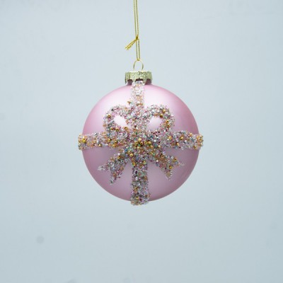 ΓΥΑΛΙΝΗ ΜΠΑΛΑ, ΑΠΑΛΟ ΡΟΖ ΜΕ ΣΑΜΠΑΝΙ ΦΙΟΓΚΟ, ΣΕΤ 4ΤΜΧ, 10cm