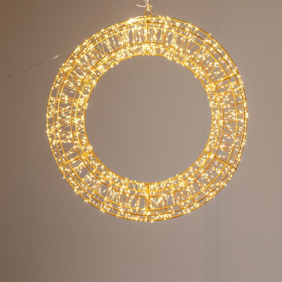 ΦΩΤΙΖΟΜΕΝΟ ΣΤΕΦΑΝΙ 60cm, 1400 MINI LED, 31V METAΣΧΗΜΑΤΙΣΤΗ, ΧΡΟΝΟΔΙΑΚΟΠΤΗ, ΜΠΡΟΝΖΕ ΧΑΛΚΙΝΟ ΚΑΛΩΔΙΟ, ΜΠΡΟΝΖΕ ΜΕΤΑΛΛΙΚΟΣ ΣΚΕΛΕΤΟΣ, ΘΕΡΜΟ ΛΕΥΚΟ LED, ΠΡΟΕΚΤΑΣΗ ΠΑΡΟΧΗΣ 5m, IP44