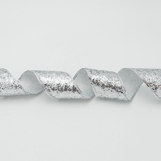 ΚΟΡΔΕΛΑ ME ΑΣΗΜΙ ΧΟΝΤΡΟΚΟΜΜΕΝΟ GLITTER, 6.30cm, 10M