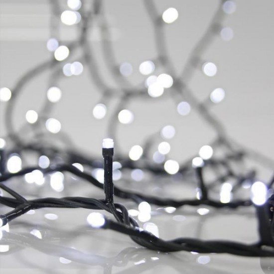 ΣΕΙΡΑ, 720 LED 3mm, 31V ΜΕΤΑΣΧΗΜΑΤΙΣΤΗ, ΣΤΑΘΕΡΟ, ΠΡΑΣΙΝΟ PVC ΚΑΛΩΔΙΟ, ΛΕΥΚΟ LED ΑΝΑ 7.5cm, ΠΡΟΕΚΤΑΣΗ ΠΑΡΟΧΗΣ 3m, IP44
