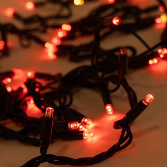 ΣΕΙΡΑ, 100 LED 5mm ΜΕ ΚΑΠΑΚΙ, 230V, 3 ΕΠΕΚΤΑΣΕΙΣ ΜΕΧΡΙ 9 ΣΕΤ, ΠΡΑΣΙΝΟ ΚΑΟΥΤΣΟΥΚ ΚΑΛΩΔΙΟ, 90 ΚΟΚΚΙΝΑ LED + 10 ΘΕΡΜΑ ΛΕΥΚΑ FLASH LED, ANA 10cm, ΠΡΟΕΚΤΑΣΗ ΠΑΡΟΧΗΣ 1,5m, IP65
