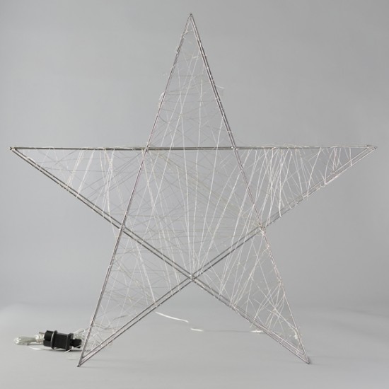 ΑΣΤΕΡΙ ΦΩΤΙΖΟΜΕΝΟ 78cm, 240 LED, ΜΕΤΑΣΧΗΜΑΤΙΣΤΗ, TIMER, ΑΣΗΜΙ ΜΕΤΑΛΛΙΚΟΣ ΣΚΕΛΕΤΟΣ, ΑΣΗΜΙ ΧΑΛΚΙΝΟ ΚΑΛΩΔΙΟ, ΘΕΡΜΟ ΛΕΥΚΟ LED, ΠΡΟΕΚΤΑΣΗ ΠΑΡΟΧΗΣ 5m, IP44