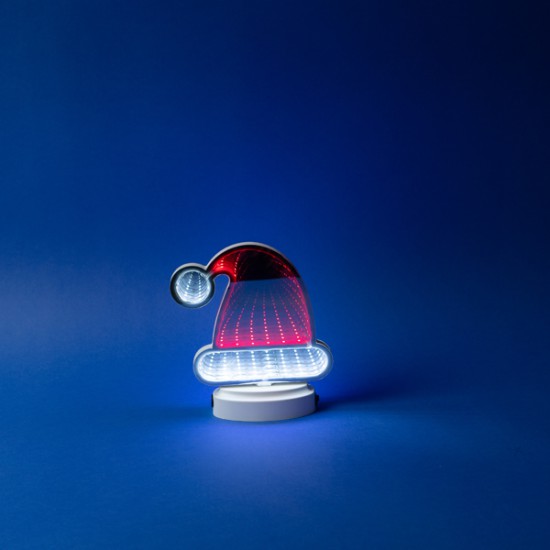 ΔΙΑΚΟΣΜΗΤΙΚΟ ΣΧΕΔΙΟ ΚΑΘΡΕΦΤΗΣ ΜΕ LED ΤΑΙΝΙΑ, 40 LED, ΣΚΟΥΦΑΚΙ ΑΓΙΟΣ ΒΑΣΙΛΗΣ 16x17cm, ΜΠΑΤΑΡΙΑΣ 3xAA, KOKKINO & ΛΕΥΚΟ LED, IP20