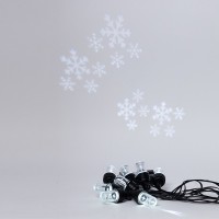 ΓΙΡΛΑΝΤΑ ΠΡΟΤΖΕΚΤΟΡΑΣ, 8 LED, ΧΙΟΝΟΝΙΦΑΔΑ, 4.5V ΜΕΤΑΣΧΗΜΑΤΙΣΤΗ, ΣΤΑΘΕΡΟ, ΜΑΥΡΟ PVC ΚΑΛΩΔΙΟ, ΛΕΥΚΟ LED ΑΝΑ 50cm, ΠΡΟΕΚΤΑΣΗ ΠΑΡΟΧΗΣ 5m, IP44