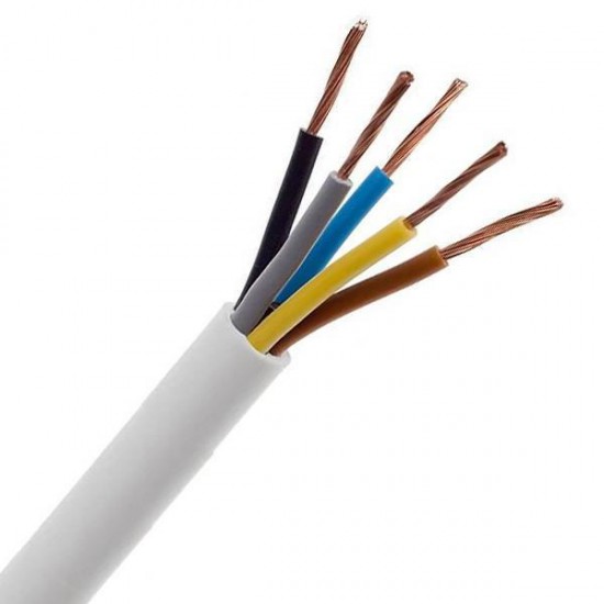 ΚΑΛΩΔΙΟ ΕΥΚΑΜΠΤΟ H05VV-F 5Χ2,5mm² ΛΕΥΚΟ (100m/roll)