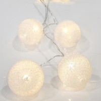 ΣΕΙΡΑ, 10 LED 5mm, ΒΑΜΒΑΚΕΡΕΣ ΔΙΑΚΟΣΜΗΤΙΚΕΣ ΜΠΑΛΕΣ 6cm, ΜΠΑΤΑΡΙΑΣ 3xAA, ΔΙΑΦΑΝΟ PVC ΚΑΛΩΔΙΟ, ΘΕΡΜO ΛΕΥΚO LED ΑΝΑ 15cm, ΠΡΟΕΚΤΑΣΗ ΠΑΡΟΧΗΣ 50cm, IP20