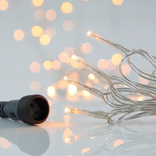 ΣΕΙΡΑ, 700 LED 3mm, 31V & 12W ΜΕΤΑΣΧΗΜΑΤΙΣΤΗ (In. 100-270V), 4 ΕΠΕΚΤΑΣΕΙΣ ΕΩΣ 2 ΣΕΤ,  ΔΙΑΦΑΝΟ PVC ΚΑΛΩΔΙΟ, ΘΕΡΜΟ ΛΕΥΚΟ LED ΑΝΑ 5cm, ΠΡΟΕΚΤΑΣΗ ΠΑΡΟΧΗΣ 3m, ΙΡ44 (ROLL PACK)
