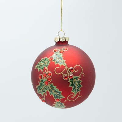 ΓΥΑΛΙΝΗ ΜΠΑΛΑ, ΚΟΚΚΙΝΗ ΜΑΤ ΜΕ ΓΚΙ, ΣΕΤ 4ΤΜΧ, 10cm