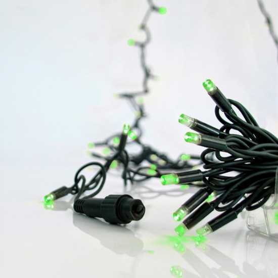 ΣΕΙΡΑ, 100 LED 5mm ΜΕ ΚΑΛΥΜΜΑ, 230V, 2 ΕΠΕΚΤΑΣΕΙΣ ΕΩΣ 9 ΣΕΤ, ΠΡΑΣΙΝΟ ΚΑΟΥΤΣΟΥΚ ΚΑΛΩΔΙΟ, ΠΡΑΣΙΝΟ LED ΑΝΑ 10cm, ΙΡ65 (ΧΩΡΙΣ ΠΡΟΕΚΤΑΣΗ ΠΑΡΟΧΗΣ)